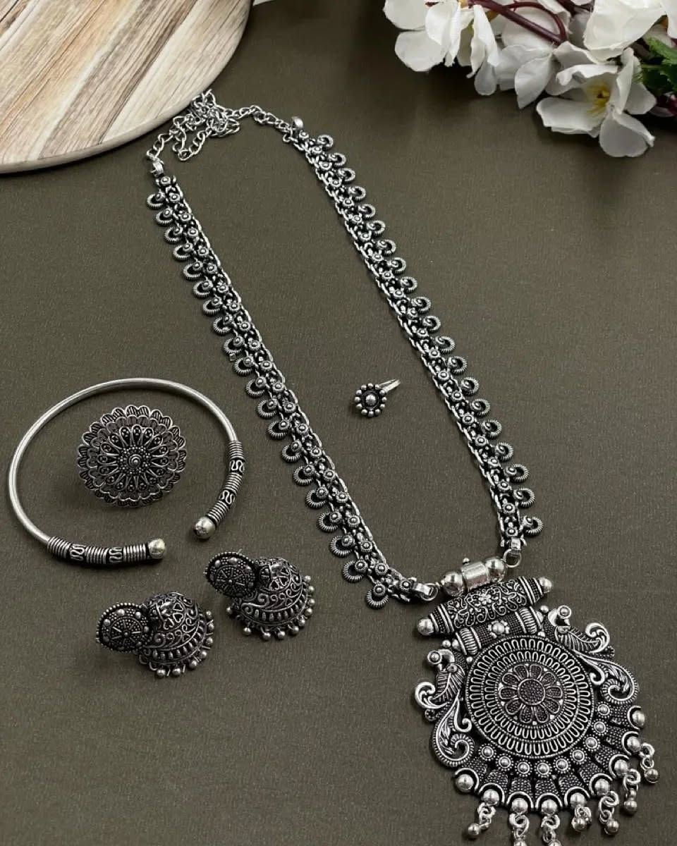 Navratri Special Oxodise Full Necklace Set