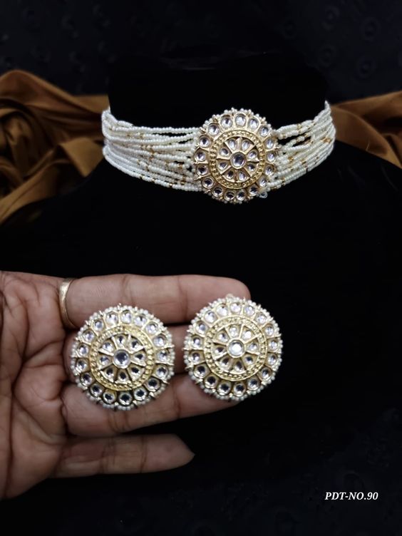 Traditional Pearl Beaded Stylish Moti Choker set