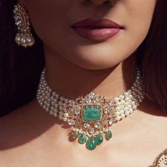 Traditional Pearl Beaded Stylish Moti Choker set