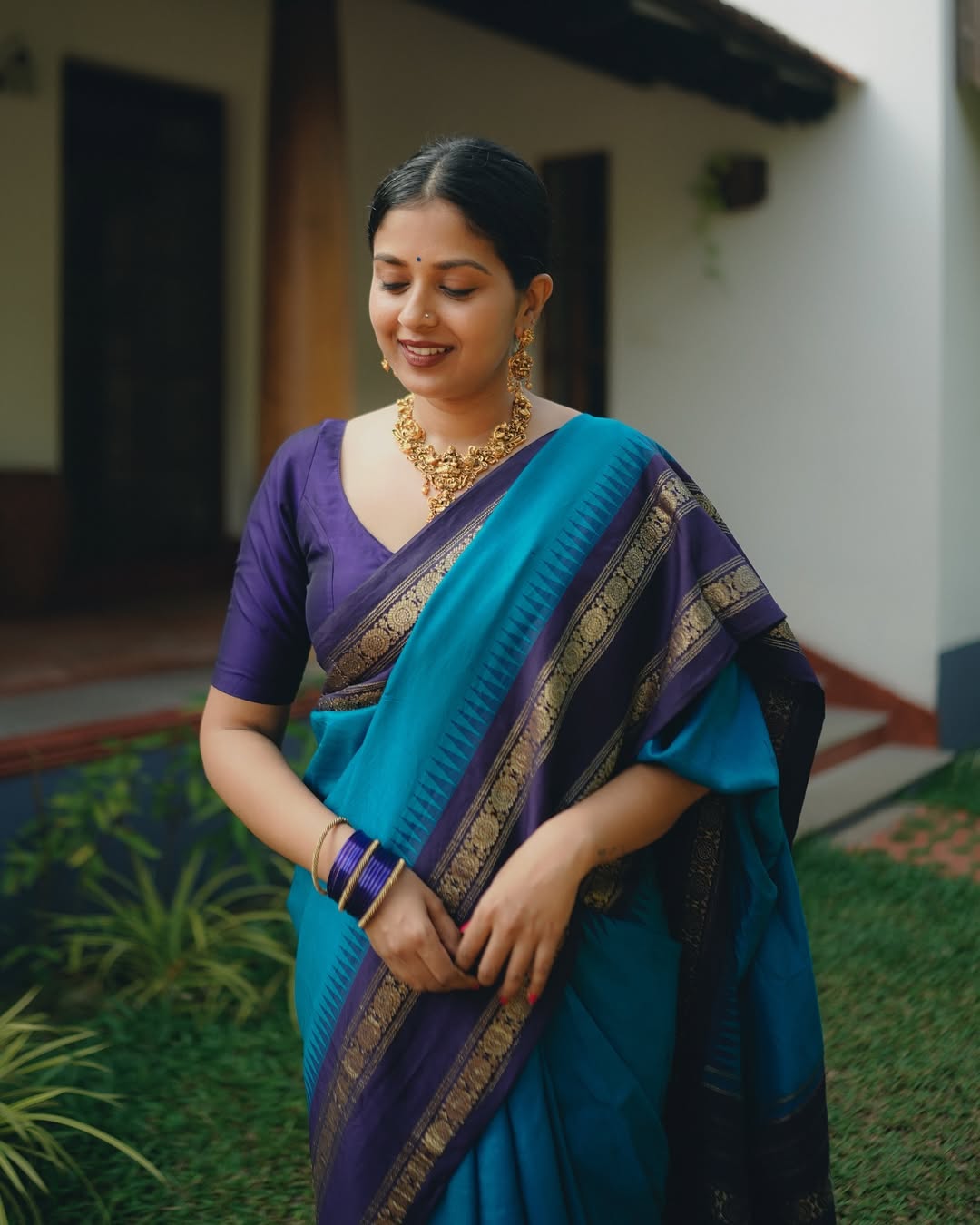 Pretty Blue Banarasi Silk Designer Saree