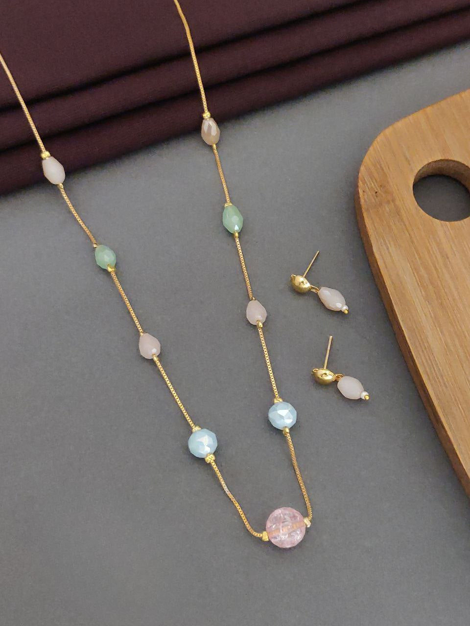 New Arrival Fancy Crystal Necklace Chain With Earrings