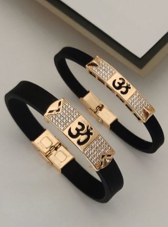 Black Leather Belt Couple Bracelet