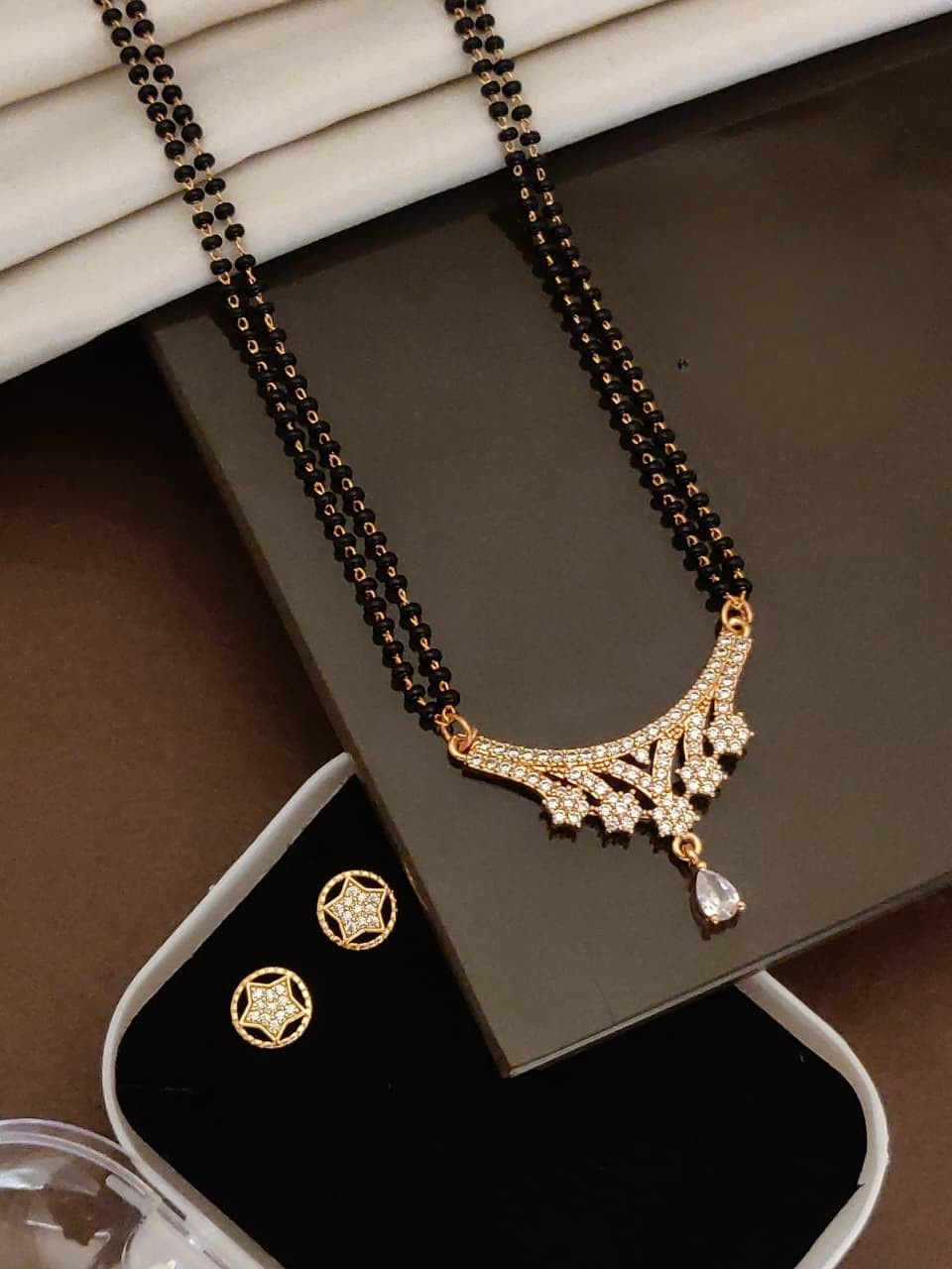 A.D. Diamond Mangalsutra With Earrings