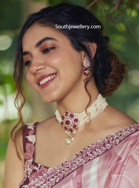 Traditional Pearl Beaded Stylish Moti Choker set