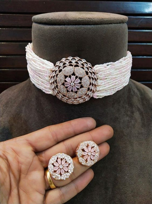 Traditional Pearl Beaded Stylish Moti Choker set