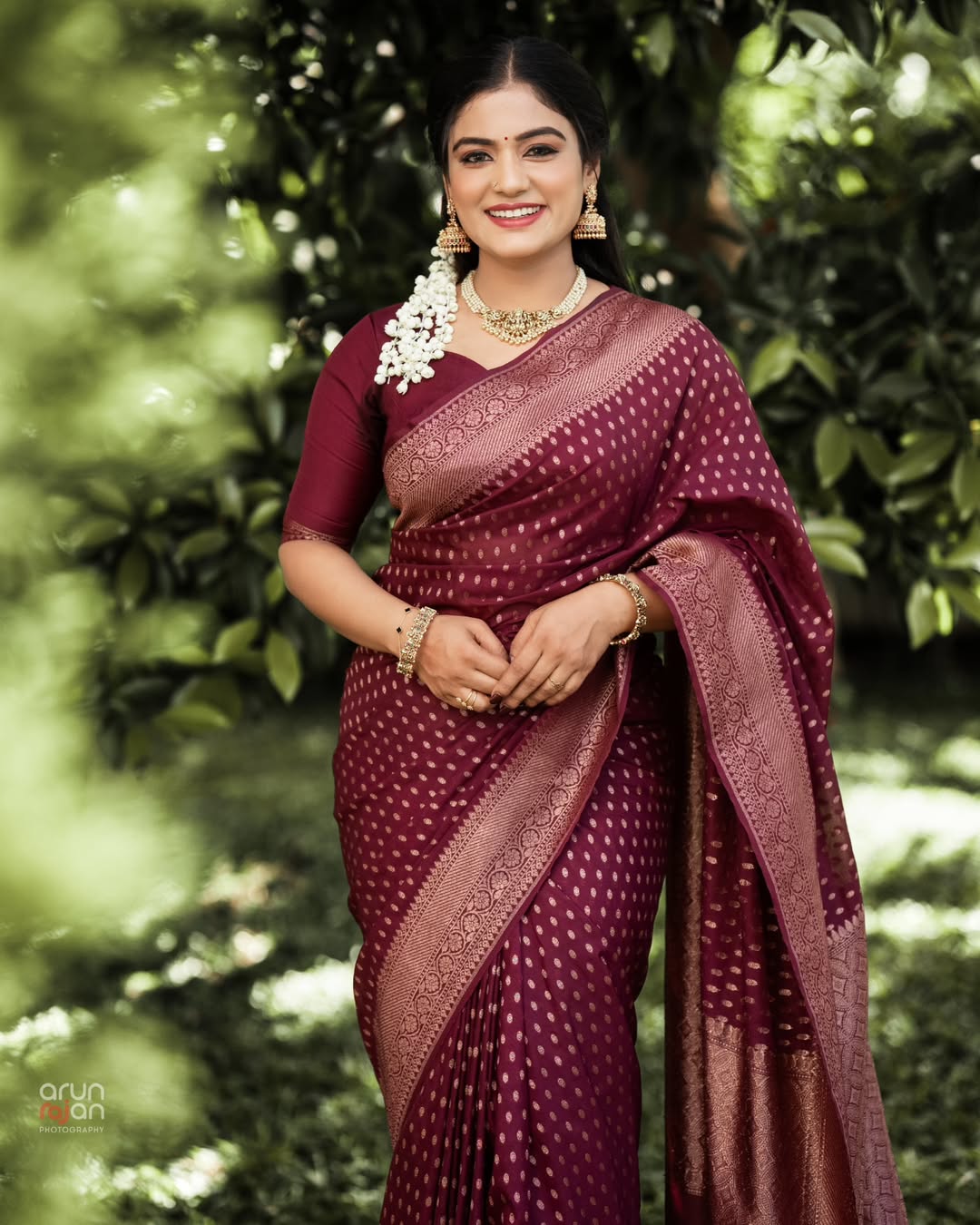Wedding Maroon Color Soft Silk Saree With Blouse Piece