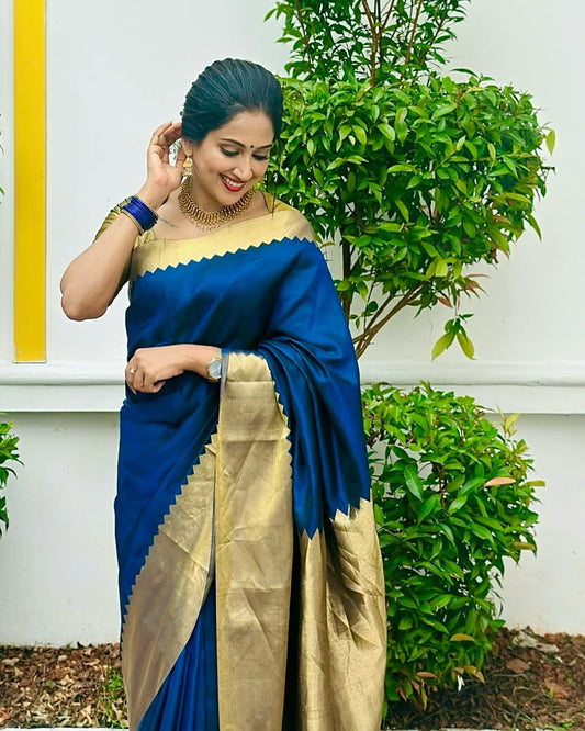 Attractive Teal Color Designer Silk Saree