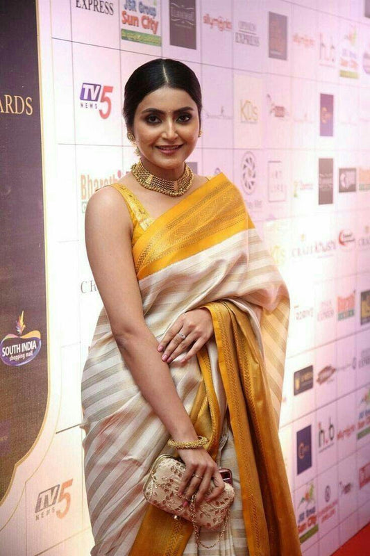 High Demand Yellow Banarasi Silk Designer Saree