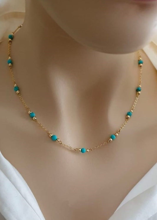 Daily Wear Sky BLue Color Necklace