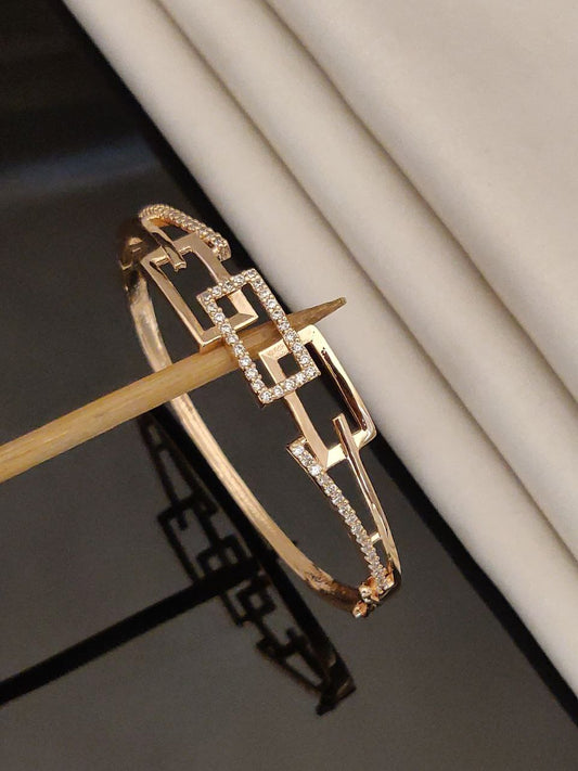 Festival Special Rose Gold Polish Designer A.D. Diamond Kada Bracelet