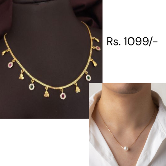 Two Brass Micro Polish Designer Necklace