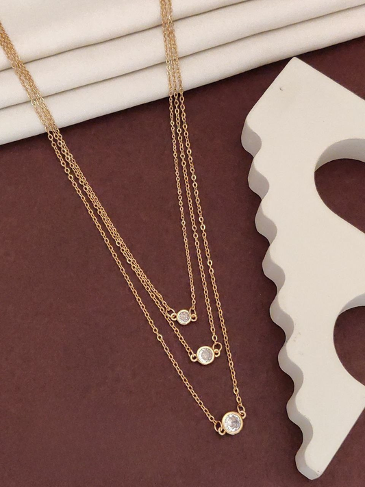 Brass Micro Polish Layared Necklace