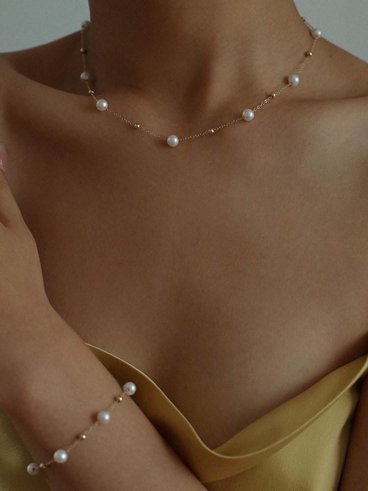 Pearls Necklace With Bracelet