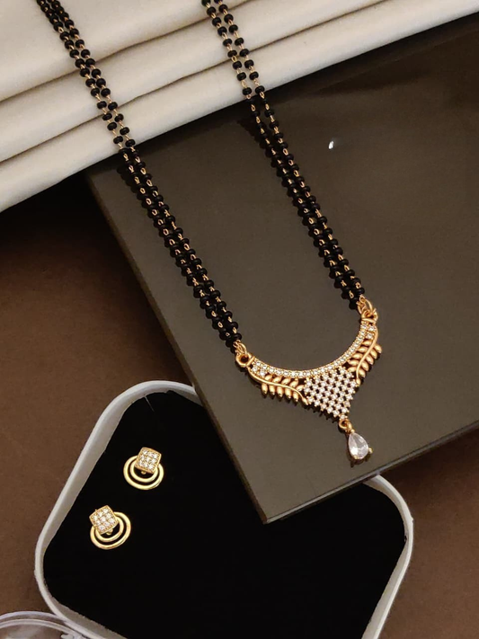 A.D. Diamond Mangalsutra With Earrings