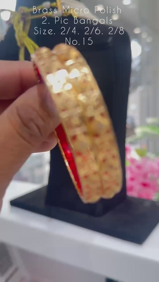 Red And Golden Sawstik Design Patla Or Bangles