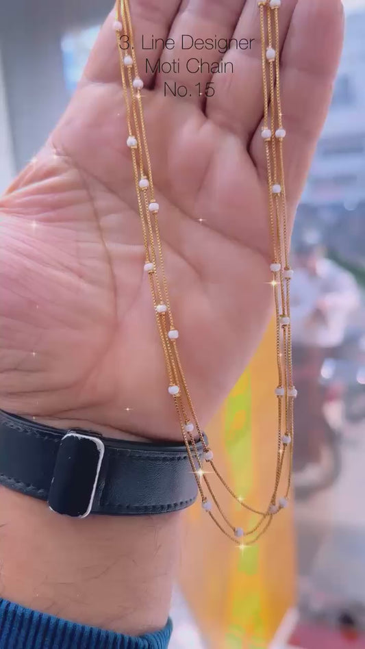 3 Layared Pearls Brass Mala